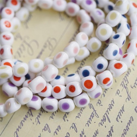 波点立体彩色造型珠超可爱~日本古董手工琉璃玻璃-4