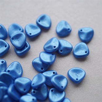光泽蓝色~玫瑰小花瓣串珠材料捷克珠玻璃琉璃 7X8MM