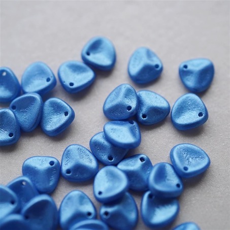 光泽蓝色~玫瑰小花瓣串珠材料捷克珠玻璃琉璃 7X8MM-2