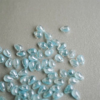 婴儿透蓝mix高亮~迷你小水滴捷克珠琉璃珠玻璃珠 4X6MM