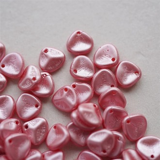 光泽粉色~玫瑰小花瓣串珠材料捷克珠玻璃琉璃 8X7MM