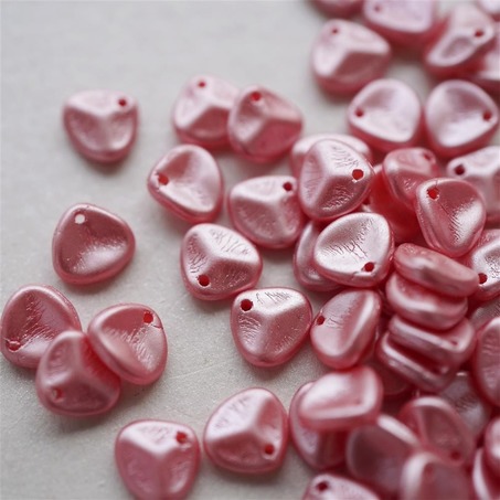 光泽粉色~玫瑰小花瓣串珠材料捷克珠玻璃琉璃 8X7MM-2