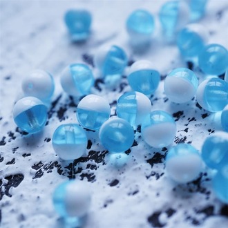 蓝天白云配色撞色圆珠捷克玻璃珠琉璃 8MM