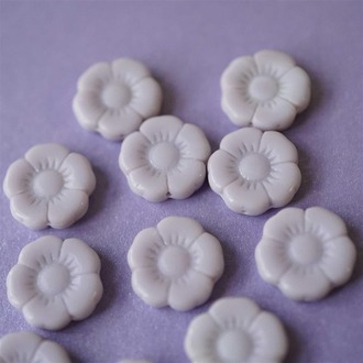 纯色浅灰紫~日系少女常规花朵捷克珠玻璃琉璃 18MM