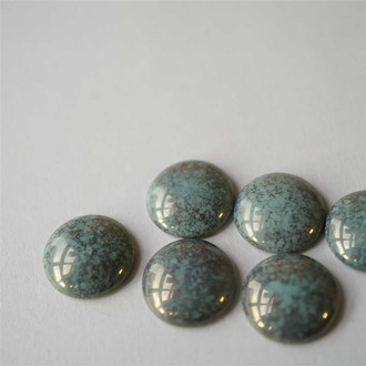 斑驳光泽复古绿戒面捷克琉璃玻璃贴片 25mm