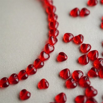 浅宝石红~绝绝子迷你小爱心捷克珠玻璃琉璃 6MM