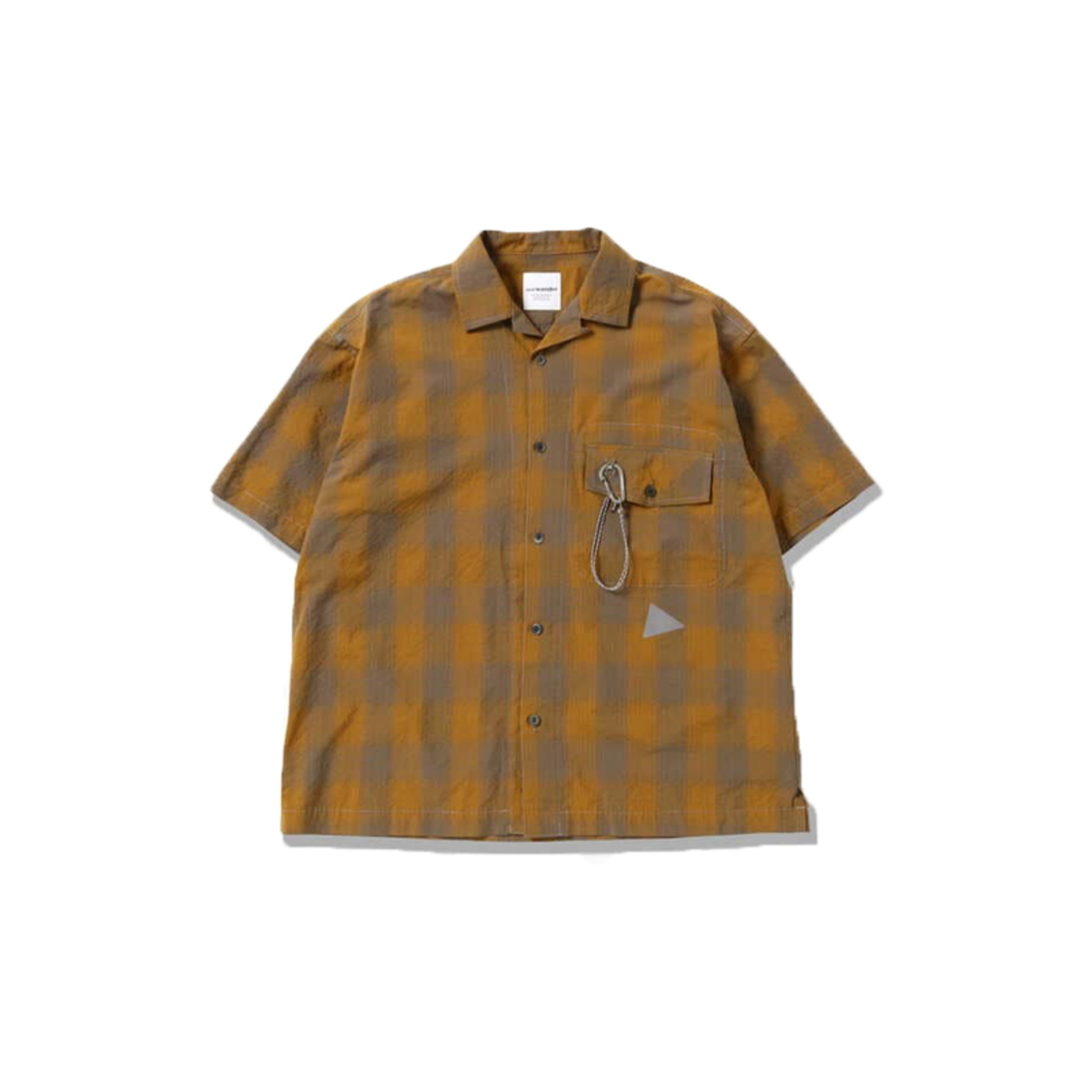 and wander 22SS dry check open shirt