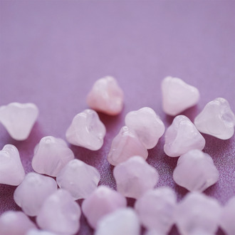 婴儿粉渐变mix~莲雾捷克珠玻璃珠琉璃小花喇叭花 10X9MM