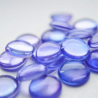 透蓝紫渐变~无孔捷克玻璃琉璃贴片串珠宝石 18MM