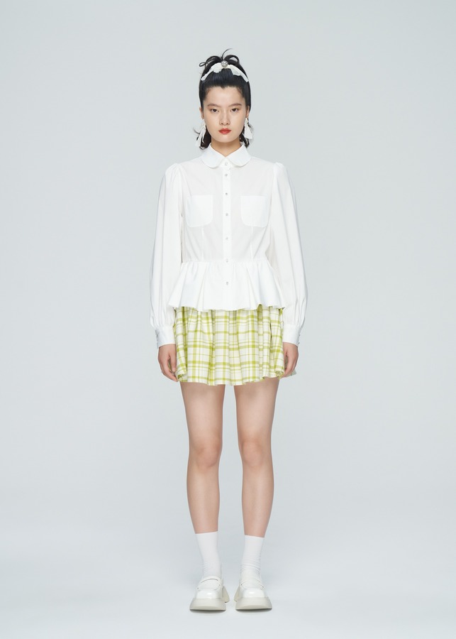 彼得潘领贴袋衬衫