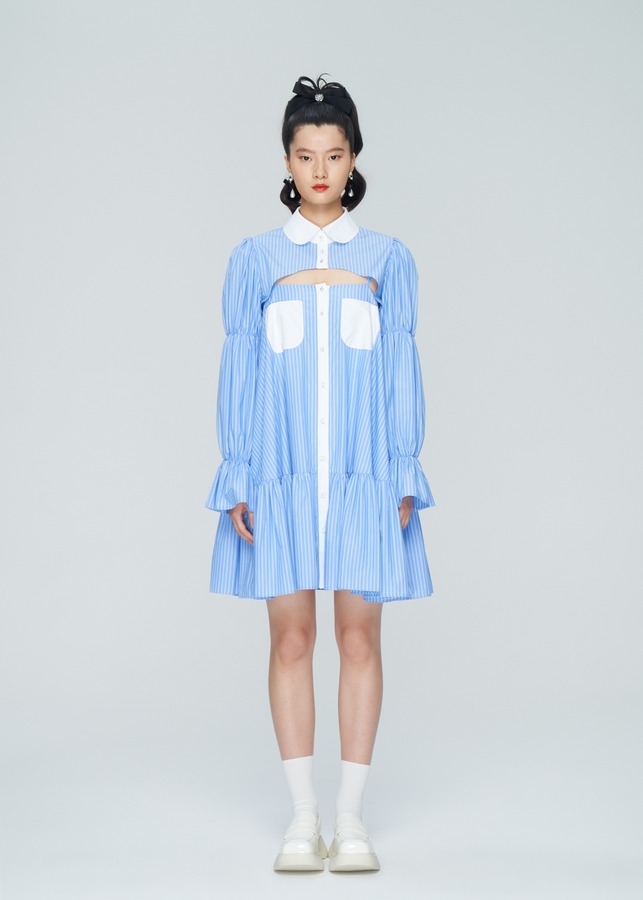 两件套衬衫连衣裙