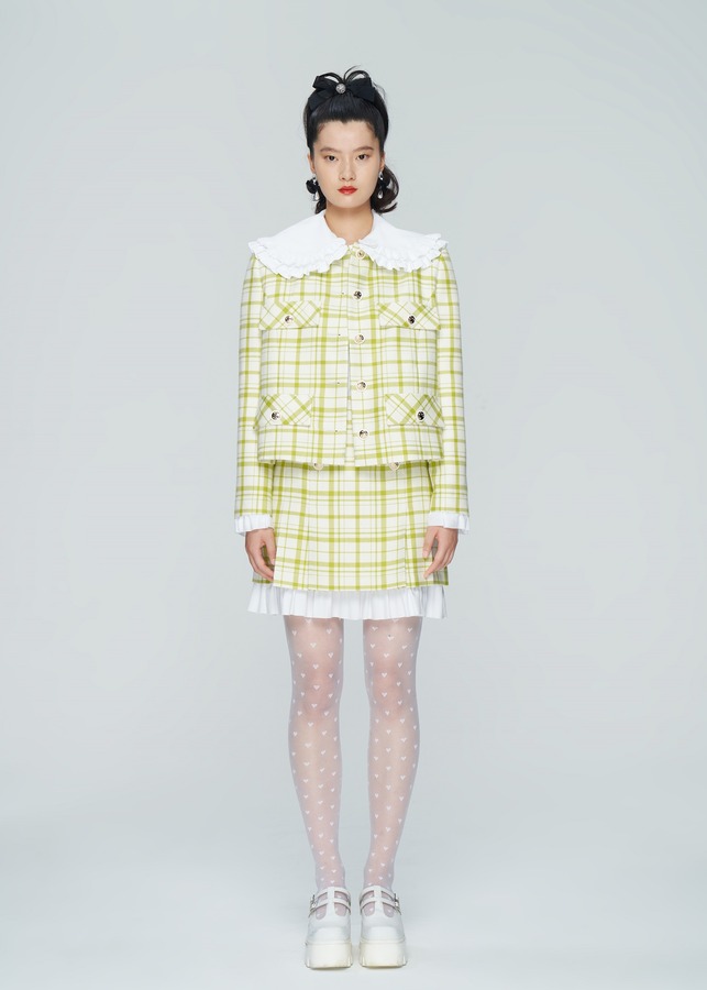 箱型圆领西装外套