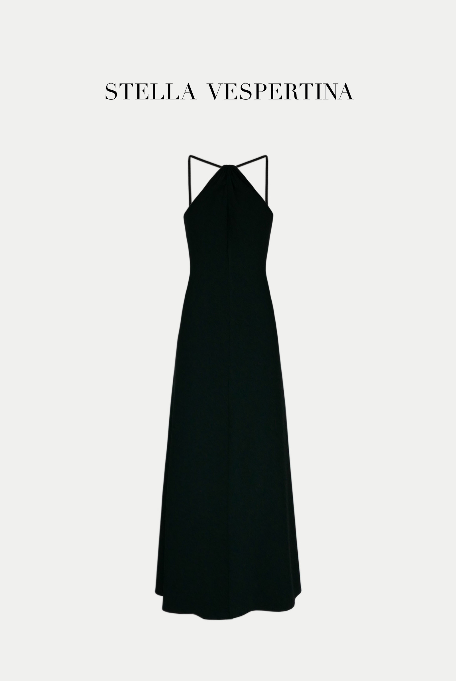 针织褶饰挂脖连衣裙-4