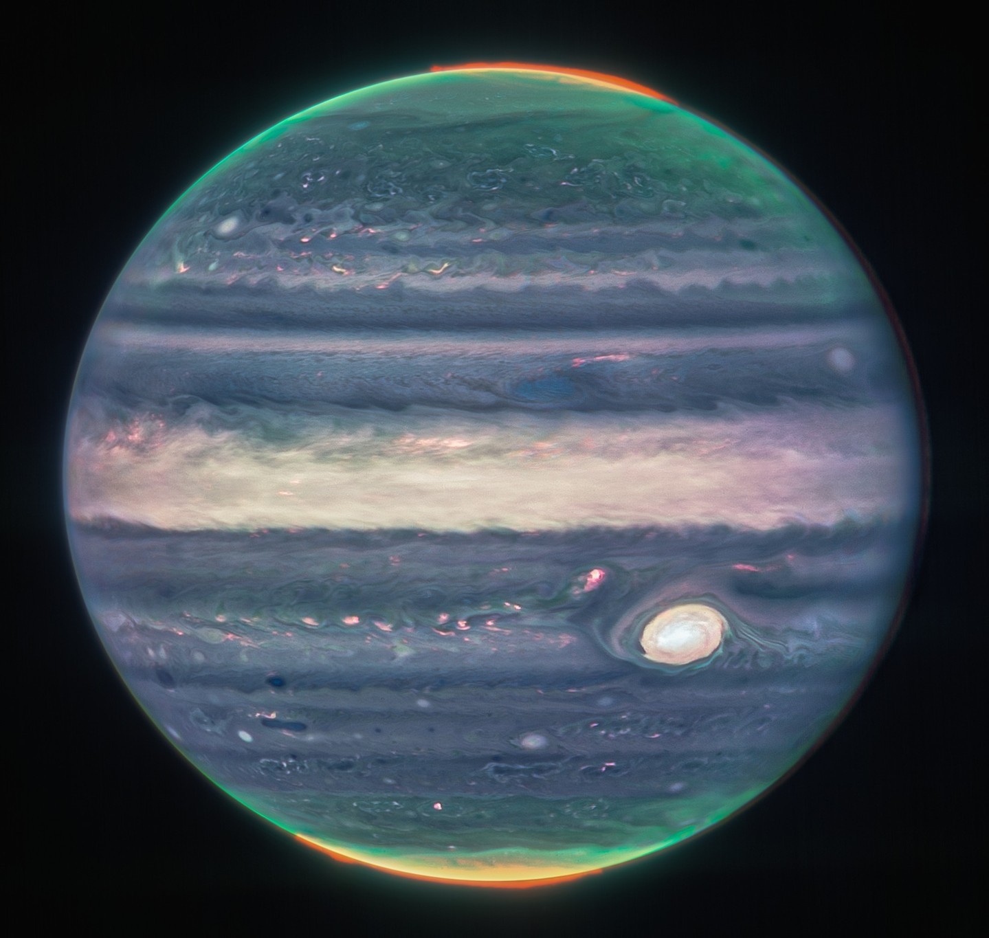 NASA 发布詹姆斯·韦伯太空望远镜拍摄的木星图片