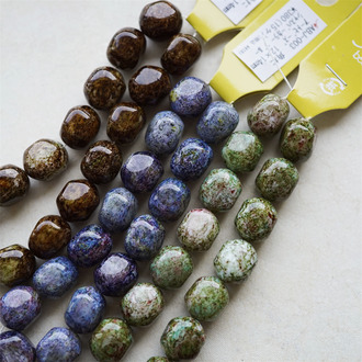 长椭圆异形多面中号~油画染高级配色日本采购高品质配件树脂 12X14MM