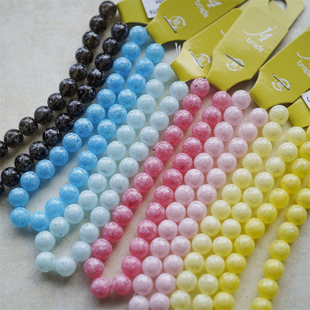 常规百搭圆珠多尺寸入~糖霜配色彩色日本进口高品质配件树脂珠-4