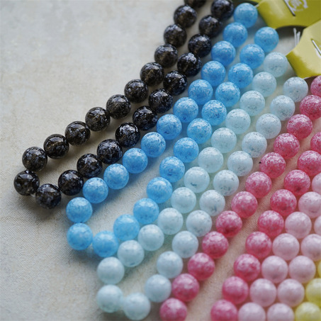 常规百搭圆珠多尺寸入~糖霜配色彩色日本进口高品质配件树脂珠-6
