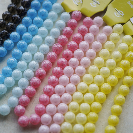 常规百搭圆珠多尺寸入~糖霜配色彩色日本进口高品质配件树脂珠-7