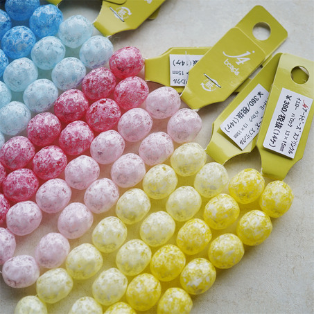 异形椭圆糖果感~糖霜配色彩色日本进口高品质配件树脂珠 13X15MM-1