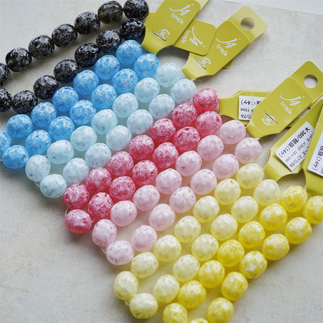 异形椭圆糖果感~糖霜配色彩色日本进口高品质配件树脂珠 13X15MM-3