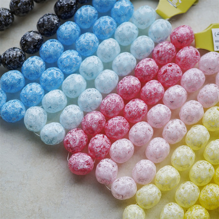 异形椭圆糖果感~糖霜配色彩色日本进口高品质配件树脂珠 13X15MM