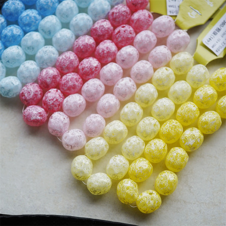 异形椭圆糖果感~糖霜配色彩色日本进口高品质配件树脂珠 13X15MM-4