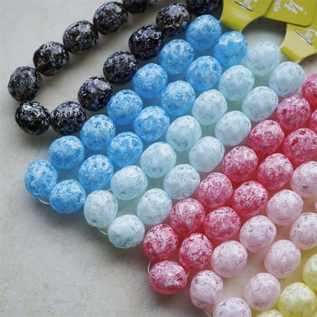 异形椭圆糖果感~糖霜配色彩色日本进口高品质配件树脂珠 13X15MM-6