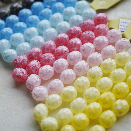 异形椭圆糖果感~糖霜配色彩色日本进口高品质配件树脂珠 13X15MM-7