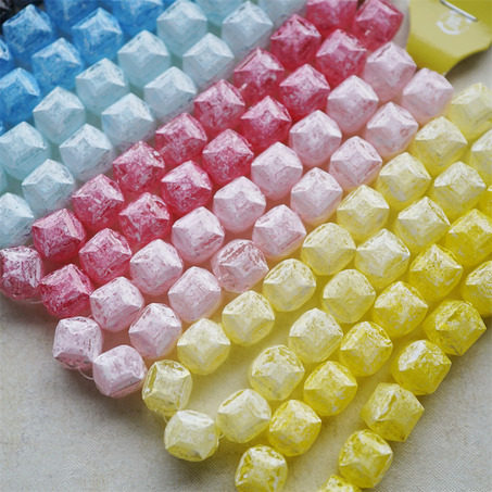 多面立体方糖珠珠~糖霜配色彩色日本进口高品质配件树脂珠 8X12MM-1