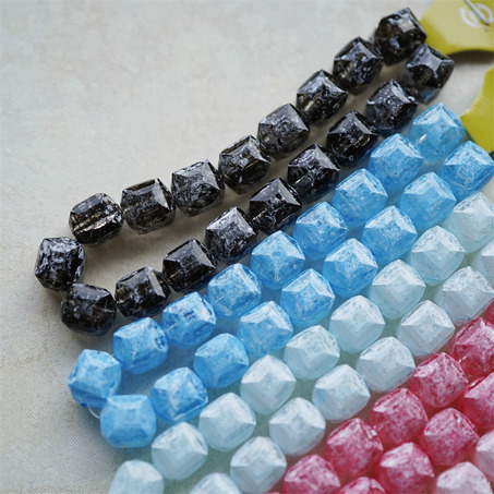 多面立体方糖珠珠~糖霜配色彩色日本进口高品质配件树脂珠 8X12MM-2
