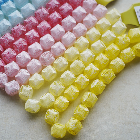 多面立体方糖珠珠~糖霜配色彩色日本进口高品质配件树脂珠 8X12MM-4