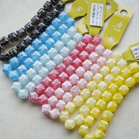 多面立体方糖珠珠~糖霜配色彩色日本进口高品质配件树脂珠 8X12MM-6