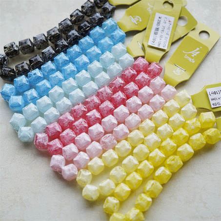 多面立体方糖珠珠~糖霜配色彩色日本进口高品质配件树脂珠 8X12MM-5