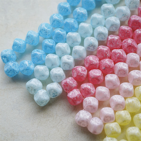立体菱形多面珠~糖霜配色彩色日本进口高品质配件树脂珠 11X12MM-6