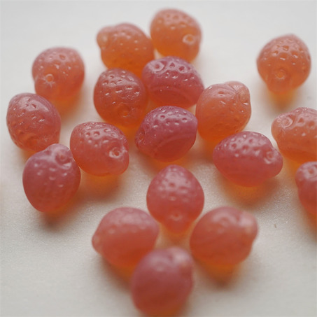 蛋白粉~糖果可爱草莓捷克珠玻璃琉璃 11X9MM-1