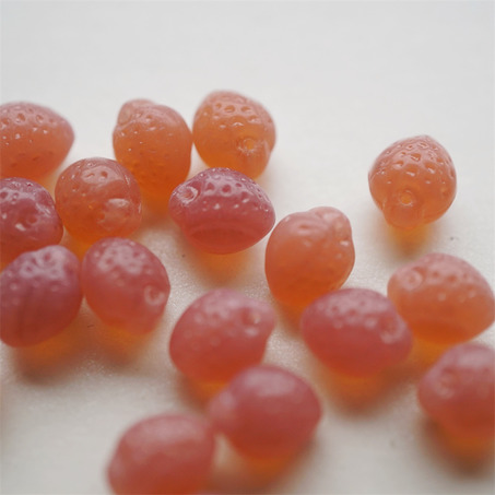 蛋白粉~糖果可爱草莓捷克珠玻璃琉璃 11X9MM-4