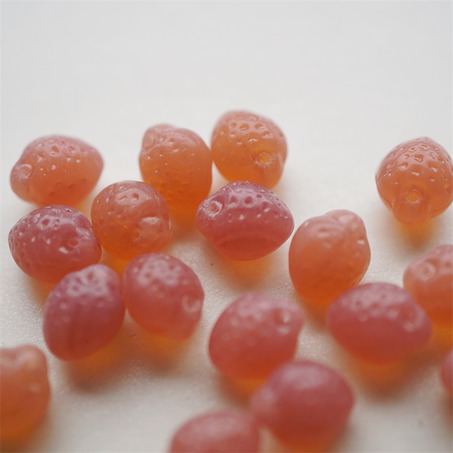蛋白粉~糖果可爱草莓捷克珠玻璃琉璃 11X9MM-5