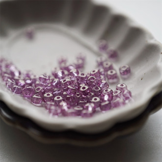 透紫粉色~切面迷你捷克珠玻璃琉璃珠 2.5X4MM