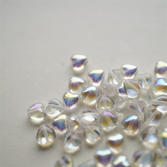 幻彩透明月光色~绝绝子迷你小爱心捷克珠玻璃琉璃 6MM
