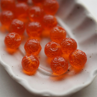 透橘色~夏日小橙子捷克珠玻璃琉璃珠 10MM