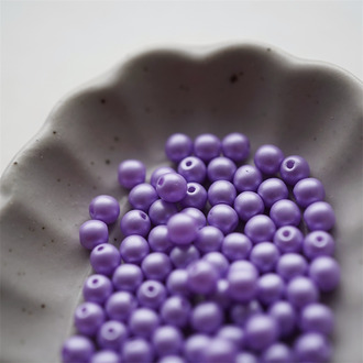 马卡龙珠光紫色~迷你小圆珠捷克珠玻璃琉璃珠 4MM