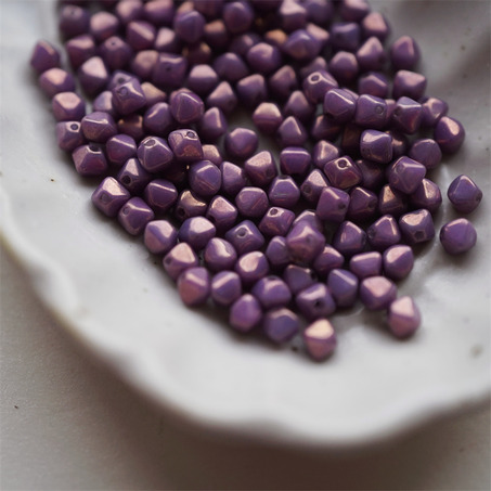 光泽神秘紫色~迷你菱形珠捷克珠玻璃琉璃珠串珠法绣材料 4MM-4