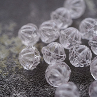 透明感冰块风~立体浮雕切面捷克珠玻璃琉璃珠星球土星珠 12X14MM