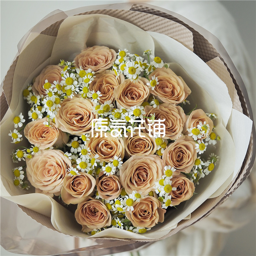 原气花铺-花店-上海-北京卡布奇诺--卡布奇诺玫瑰花束-5
