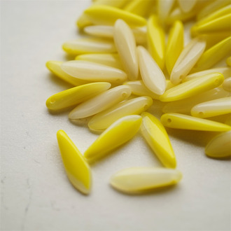 香蕉奶昔黄mix~剑形珠匕首珠捷克珠玻璃琉璃 5X16MM