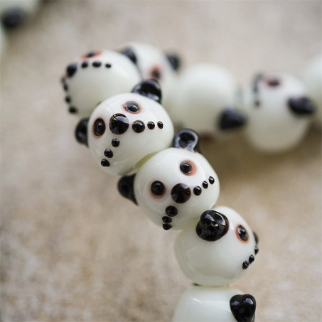 可爱小奶熊童趣风~日本灯工散装琉璃珠玻璃珠DIY串珠材料 大号18MM 小号16MM-2