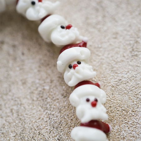 精致圣诞老人可爱圣诞节珠珠~日本灯工散装琉璃珠玻璃珠DIY串珠材料 22X14MM-5