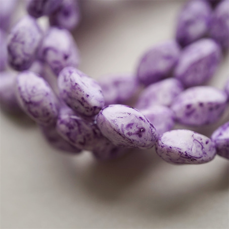 水染紫色复古感~异形扭扭四面立体梭形珠捷克珠玻璃琉璃珠 16X11MM-3