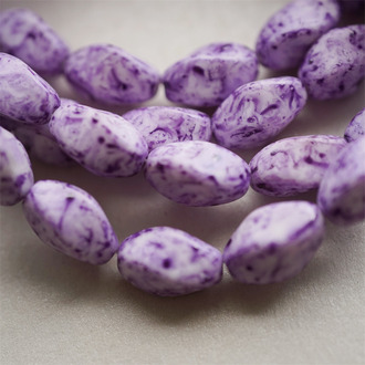 水染紫色复古感~异形扭扭四面立体梭形珠捷克珠玻璃琉璃珠 16X11MM