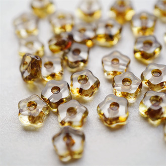 透明色做旧毕加索边边~捷克珠小花花花朵琉璃珠玻璃珠DIY串珠材料 11MM